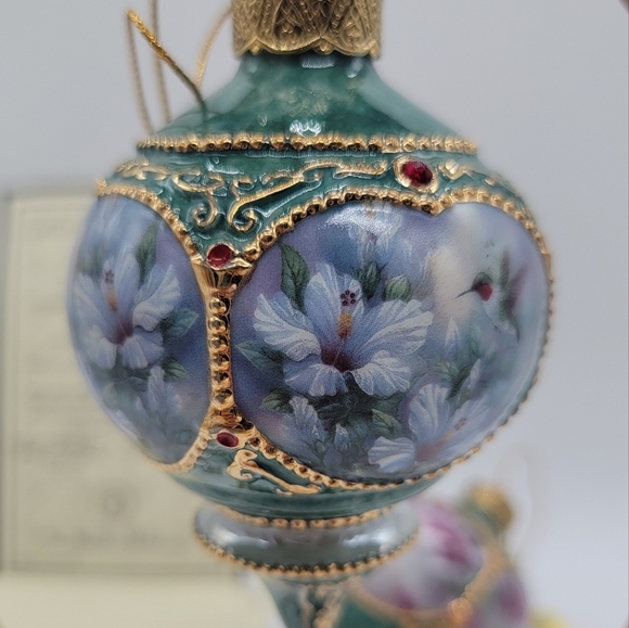 Bradford Exchange Lena Liu Ruby Jeweled Hummingbird Ornaments 1998 Set Of 2 - Picture 1 of 16